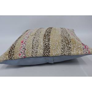 Beige Kantha <b>Patchwork</b> Wool Pillow 16x16 Inches Luxury Embroidered Vintage Fluffy Print Portable for <b>Bedding</b> or Sofa Use - Product Image 5