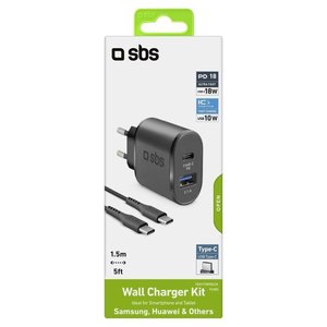 TEKITTRPDCCK 18W Power Delivery Black USB Type-A & Type-C Wall Charger Kit with Gift Box (<b>5V</b>/3A Output) - Product Image 2