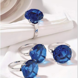 Articles ménagers de luxe en métal Anneau de serviette bleu sarcelle en vrac pour la décoration de fête Ajoutez une touche élégante à votre table à manger - Product Image 1