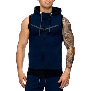 Men <b>Workout</b> Hooded Tank Tops Bodybuilding Sleeveless Cut Off T-shirts Fitness Cotton Sleeveless <b>Hoodies</b> for Men's - Product Image 3
