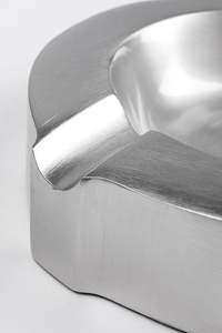 Cendrier élégant pour maison bureau hôtel Bar bol cendrier moderne en acier inoxydable forme ronde couleur argent bureau voiture Table cendrier - Product Image 4