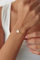 Pulsera Unisex Minimalista de Plata de Ley 925 con Baño de Oro Vermeil, Diseño de Trébol de 4 Hojas, Cadena Fina Personalizada