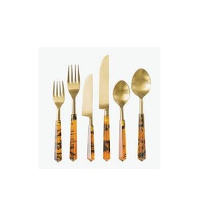 Matt Poli Or Plaqué Dîner Couverts Couverts Ensemble Style Rustique Couverts Ensemble Maison Hôtel Dîner Ware Utilisation - Product Image 3