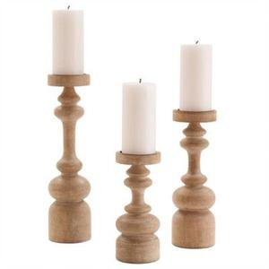 Natural Crafts Wooden <b>Tealight</b> <b>Candle</b> Holder Set of 3 Decorative Objects Handmade Taper Holder Candlestick Stand For Christmas - Product Image 4