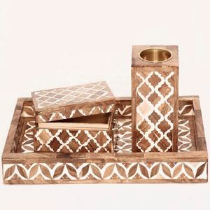 Incrustation de nacre noire, ensemble de plateaux de Bakhoor faits à la main avec boîte de nacre indienne pour la décoration de la maison - Product Image 4