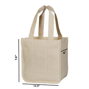 Promoción 2025, bolsa de mano de algodón blanco liso respetuosa con el medio ambiente, bolsa de compras reutilizable ~ bolsas de algodón desechables blancas lisas - Product Image 6