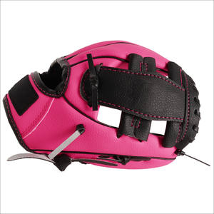 2025 mitaines de baseball extérieures personnalisées professionnelles gants pour enfants en gros en rose vif et jaune fabriqués à partir de cuir - Product Image 5