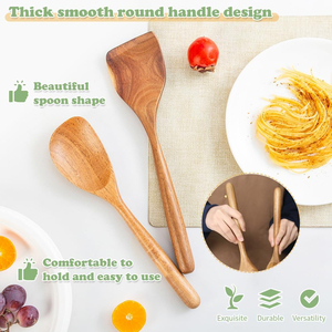 Utensilios de cocina de último diseño, juego de cubiertos de madera pura, perfecto para vajilla personalizada y juego de cubiertos para servir alimentos - Product Image 4