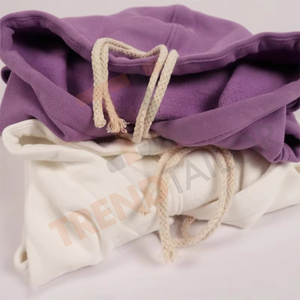 Sweat à capuche pour homme 100% coton à fibres longues Automne Hiver Polaire Coupe ample Col rond Couleur unie - Product Image 2