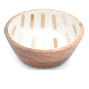 Tazón para Servir Frutas con Acabado de Esmalte Interior, Tazón de Madera Maciza para Servir Frutas, Uso en Hoteles y Restaurantes, Tazón al por Mayor - Product Image 3