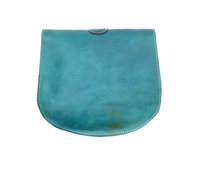 Sac à bandoulière vintage sarcelle bohème à la mode sac à main marocain en cuir véritable fait à la main avec fermeture à glissière pour femmes sacs à bandoulière