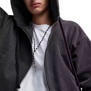 เสื้อฮู้ดซิปแบบสตรีทแวร์สุดฮิต ฮู้ดดี้ลำลอง ผ้าฝ้าย 100% สำหรับทุกเพศ เสื้อฮู้ดผู้ชายแบบพื้นฐาน ผ้าฝ้ายผสมสั่งทำได้ - Product Image 2