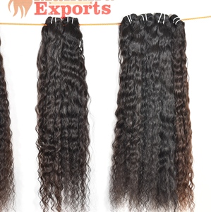 Venta al por mayor de pelo de templo virgen joven puro vietnamita trenzado de doble trama de cabello humano rizado sedoso sin caída de paquetes de precio - Product Image 4