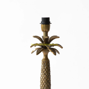 Lampe de table design ananas en laiton antique avec abat-jour en tissu blanc éclairage décoratif pour chambre salon bureau lumières - Product Image 3
