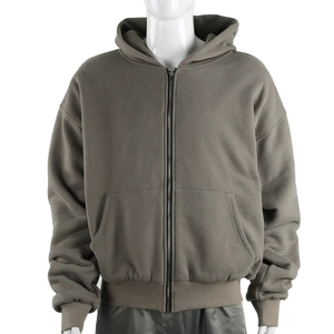 Sweat à capuche unisexe de qualité supérieure à prix réduit en coton polaire brodé épais et lourd avec capuche personnalisée pour hommes unisexe coupe ajustée - Product Image 1