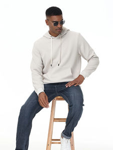 Men's Casual Plaid Jacquard Pullover Hoodies Long <b>Sleeve</b> Drawstring Kanga Pockets Fashionable <b>Sweatshirts</b> for Winter Streetwear - Product Image 2