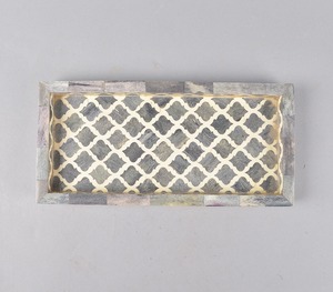 Bandeja de incrustaciones de hueso de forma Rectangular para manualidades, bandeja decorativa para el hogar para mesa de centro, patrón único, prueba de artesanía de hueso - Product Image 4