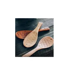 الجملة خشبية ملعقة الساخن بيع الأسماك على شكل ملعقة أرز اليد منحوتة خشبية ملعقة السكاكين الإبداعية هدية المطبخ