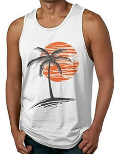 เสื้อกล้ามกีฬาของผู้ชายสำหรับฤดูร้อนเสื้อกล้ามระบายอากาศได้ดีผ้าฝ้าย100% ลูกไม้กันยูวีแขนกุดสำหรับเพาะกาย - Product Image 5