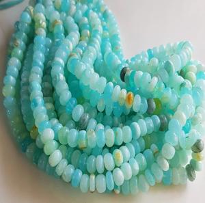 Piedra preciosa de ópalo peruano azul, redondos lisos y lisos para hacer joyas, cuentas de piedra - Product Image 3