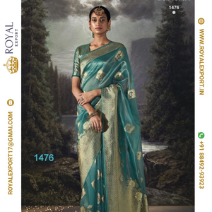 Nuevo diseñador de marca Pure Organza Zari Weaving Saree Collection en Tarifa de fabricante por Royal Export - Product Image 3