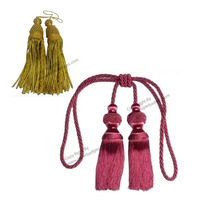 Pompons Cérémoniels en Soie 8cm, Grands Pompons en Soie pour Bijoux, Pompons à Franges 100% Rayonne, Décoration en Soie