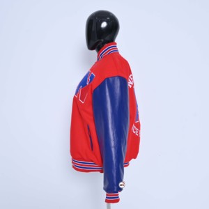 Chaqueta Bomber de Lana Negra Personalizada al por Mayor para Hombre, Chaqueta Universitaria de Lana con Cuerpo de Lana y Cuero, Transpirable, Bordada - Product Image 3