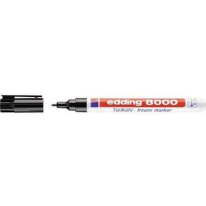 Rotuladores Edding 8000, Punta Redonda Negra de 1 mm, Marcador para Congelador (-25 °C) - Product Image 1