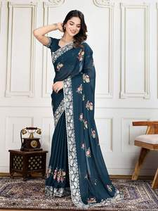 Sari de seda de alta demanda con borde rico de Pallu y Zari Ideal para bodas y ropa festiva Exportado a todo el mundo desde la India - Product Image 5