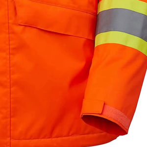 Chaqueta de Seguridad Vial Reflectante de Alta Visibilidad al Mejor Precio para Hombre, ANSI Clase 2, Impermeable, Transpirable, con Cierre de Cremallera y Logotipo - Product Image 5