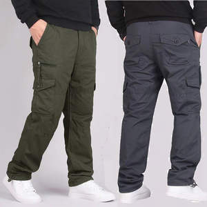Men's XL Cargo Pants Casual Multi-Pockets Winter Outwear with <b>Elastic</b> <b>Waist</b> New Straight Style <b>Trousers</b> - Product Image 3