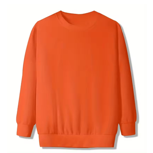 Ensemble de jogging en coton pour hommes chemise à motif vierge logo personnalisé sweat-shirt à col rond de couleur unie épaissie pour hommes - Product Image 3