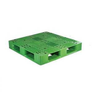 Palette Euro robuste en PEHD vert de 2,7 m, double face, entrée 4 directions, empilable, pour stockage industriel et logistique disponible - Product Image 1