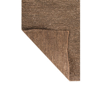 Tapis en jute et chanvre noué à la main Nomadic Threads, couleur unie beige et marron, PKJT-107, pour usage domestique - Product Image 5
