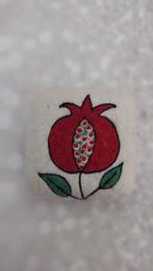 Badge en métal brodé à la main, motif œil protecteur avec branches d'olivier, art populaire circulaire, décoration d'intérieur - Product Image 2