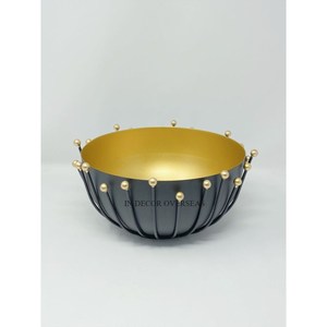 Recipientes de Alta Calidad para Servir Frutos Secos y Nueces, Diseño Único, 3 Compartimentos, Fundición de Aluminio, Bañado en Oro - Product Image 2