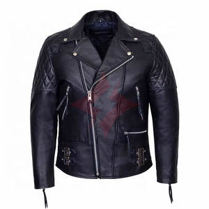 Chaqueta de Cuero Brando Hecha a Medida para Hombre, Chaqueta de Motociclista de Invierno con Logotipo Frontal, Estilo Urbano, Personalizable - Product Image 1