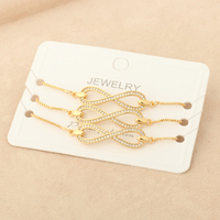 NYH 3 pièces mode Zircon pavé infini Bracelets 8 chiffres charme réglable chaîne lien Bracelet cuivre bijoux