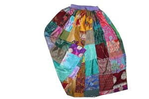 ชุดกระโปรงผ้าไหมยาววินเทจสำหรับผู้หญิงมาใหม่ชุดเดรสระบายอากาศลายปะติดดีไซน์หลากหลายแบบ - Product Image 3