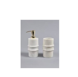 Ensemble d'accessoires de salle de bain en marbre blanc, fournitures d'hôtel, bouteille de mousse de Lotion, ensemble de distributeur de savon de douche à domicile avec vente - Product Image 3