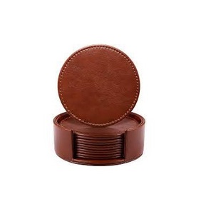 Sous-verre en cuir, prix attractif pour la maison, l'hôtel, les fêtes, utilisation sur table, classique, 5 mm, nouveau design, cadeau promotionnel, fête de mariage - Product Image 2