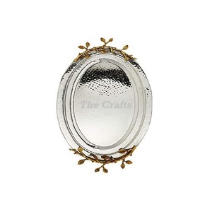 Plateau de service en aluminium couleur argent pour servir des collations, des desserts, plateau de service de qualité supérieure pour le thé et le café avec une qualité de luxe - Product Image 3