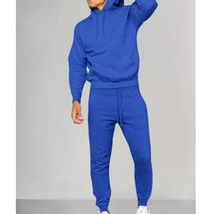Ensemble 2 pièces de survêtement pour hommes, jogging décontracté, athlétique, survêtement à capuche, fermeture à glissière complète, couleur blocs, tenue à manches longues - Product Image 4