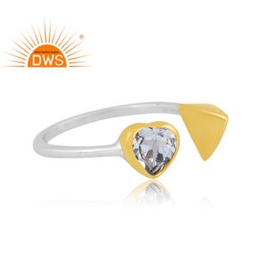 แหวนพลอยบุษราคัมสีเงินแท้ปรับได้ดีไซน์หัวใจแหวนเงินแท้ปรับได้ - Product Image 2