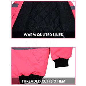 เสื้อฮู้ดสะท้อนแสงคุณภาพสูงพร้อมฮู้ดและกระเป๋า มาตรฐาน ANSI ระดับ 2  รับสกรีนโลโก้สำหรับคนงานอุตสาหกรรม - Product Image 4