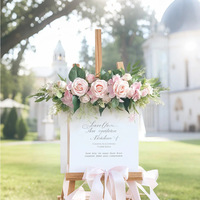 Composition florale artificielle moderne en soie de roses, faite à la main, pour dossier de chaise de mariage, table de la Saint-Valentin, porte