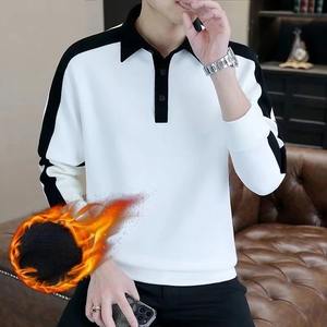 Autumn Chic <b>Men's</b> High Street Casual Top Long Sleeve Winter Pullover <b>Hoodie</b> with Turn-Down Collar Panelled Plus Fleece Loose Fit - Product Image 6