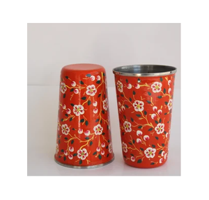 Modern Luxury Steel <b>Enameled</b> Print Drinking Beverages Drinks Party Wedding Serving Glass Top Design Product - Product Image 2