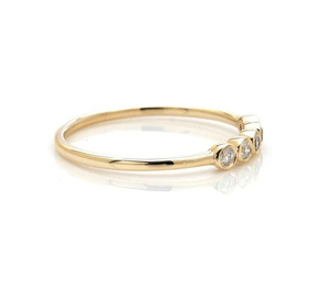 Anillo de Compromiso y Matrimonio Clásico Minimalista para Mujer, Chapado en Oro de 18K, Plata de Ley 925 con Moissanita Engastada en Bisel - Product Image 2