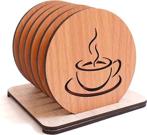 Mix Marble Customised Logo Printed Square <b>Coasters</b> Cup Holders Mats Pads Wooden Styles OEM Sublimation Absorbent Christmas Vin - Product Image 1